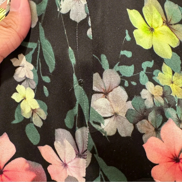 Ted Baker London Carmylle Midi Tea Dress Black Floral Multi Size 3 (6-8) NO BELT - Picture 13 of 15